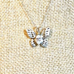 Sweet Sterling Butterfly Necklace
